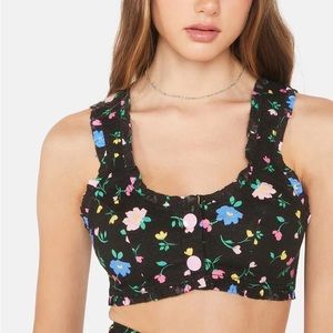 For Love & Lemons Robin Crop Top Size Small